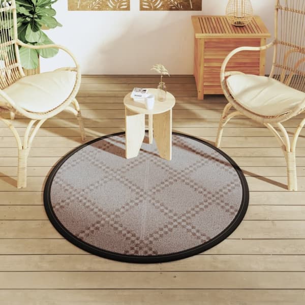 vidaXL Utomhusmatta ARAKIL brun Ø120 cm PP