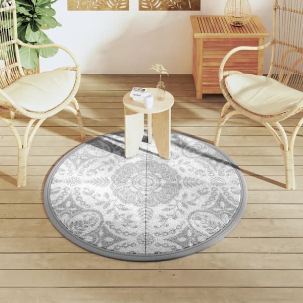 vidaXL Uteteppe ARAKIL lysegrå Ø120 cm PP