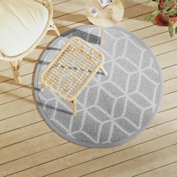 vidaXL Utomhusmatta ARAKIL grå Ø120 cm PP
