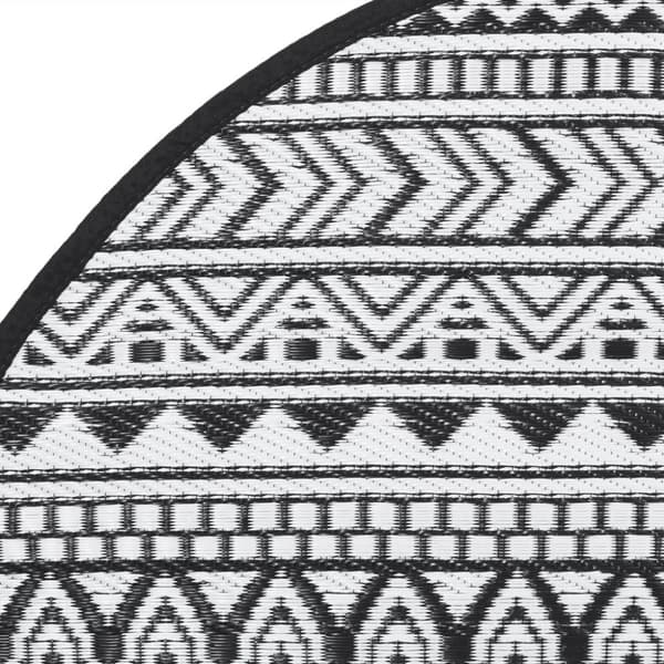 vidaXL Utomhusmatta ARAKIL svart Ø120 cm PP