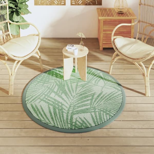 vidaXL Uteteppe ARAKIL Grønn Ø120 cm PP