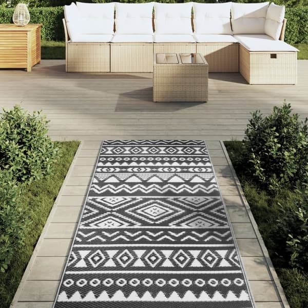 vidaXL Utomhusmatta svart 80x250 cm PP