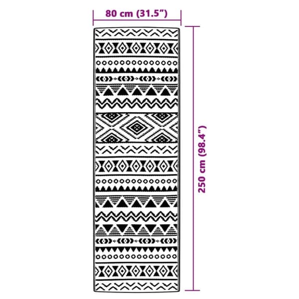 vidaXL Utomhusmatta svart 80x250 cm PP