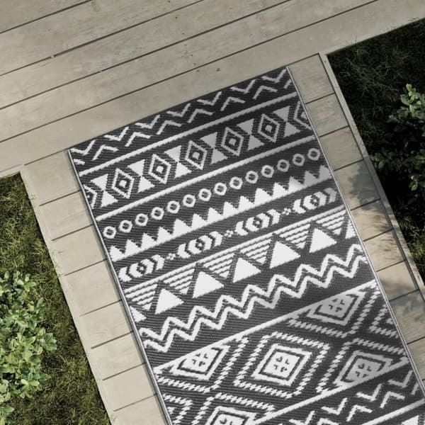 vidaXL Utomhusmatta svart 80x250 cm PP