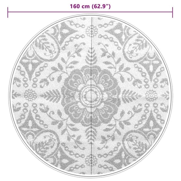 vidaXL Utomhusmatta ljusgrå Ø160 cm PP