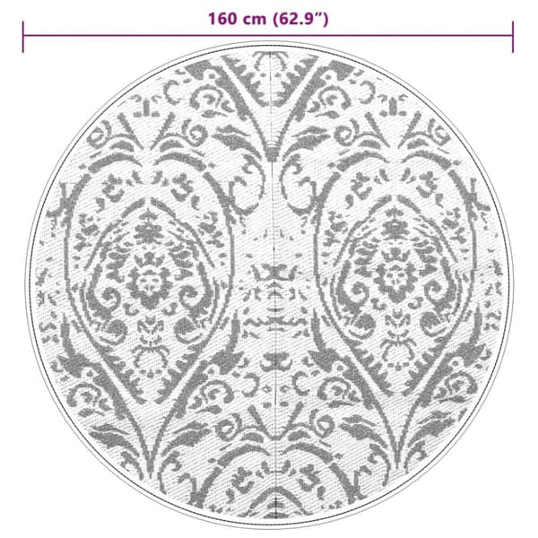 vidaXL Uteteppe ARAKIL oransje og hvit Ø160 cm PP