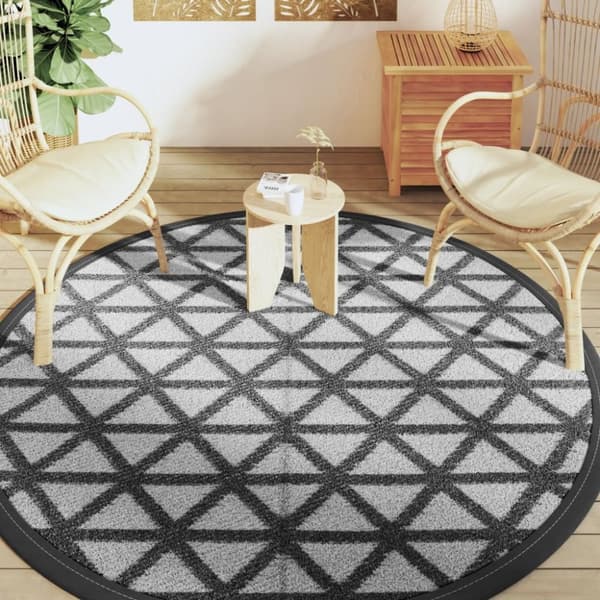 vidaXL Uteteppe ARAKIL svart Ø200 cm PP