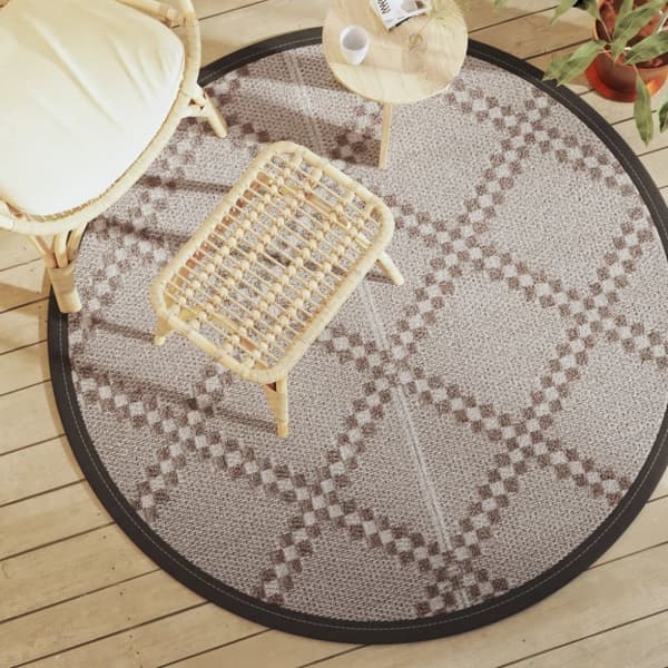 vidaXL Uteteppe ARAKIL brun Ø160 cm PP