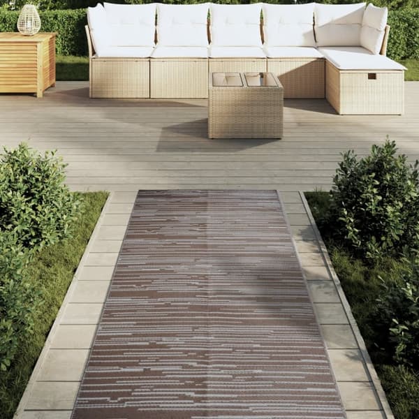 vidaXL udendørstæppe ARAKIL 80x250 cm PP Brun