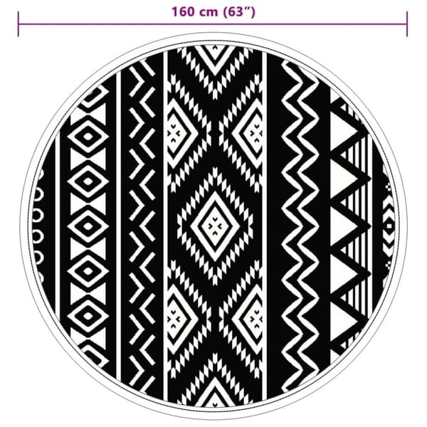 vidaXL Utomhusmatta ARAKIL svart Ø160 cm PP