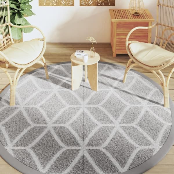 vidaXL Ulkomatto ARAKIL harmaa Ø200 cm PP