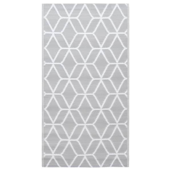 vidaXL udendørstæppe 190x290 cm PP grå -  Udendørstæpper
