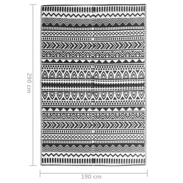 vidaXL udendørs gulvtæppe 190x290 cm PP sort -  Udendørstæpper