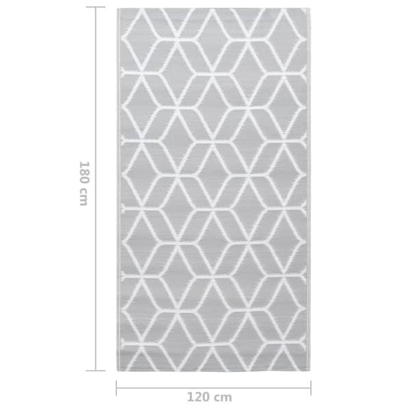 vidaXL Utomhusmatta grå 120x180 cm PP -  Utomhusfiltar