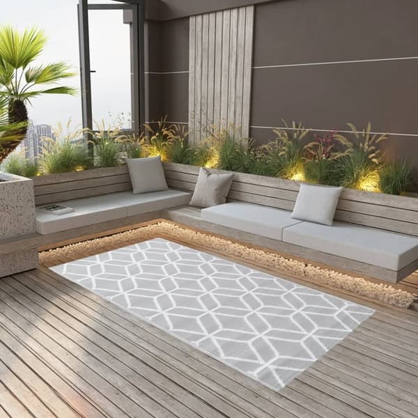 vidaXL Utomhusmatta grå 120x180 cm PP -  Utomhusfiltar