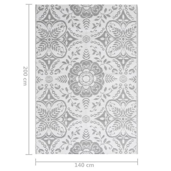 vidaXL Utomhusmatta ljusgrå 140x200 cm PP - Utomhusfiltar