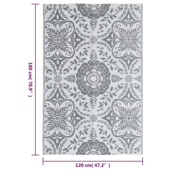 vidaXL udendørstæppe 120x180 cm PP lysegrå -  Udendørstæpper