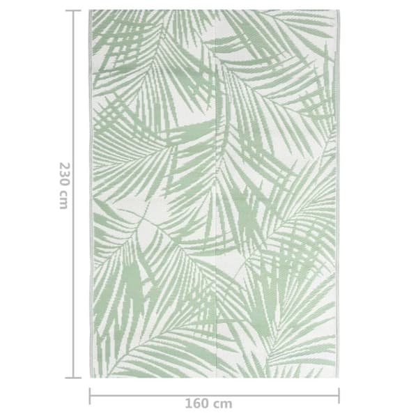 vidaXL udendørs gulvtæppe 160x230 cm PP grøn -  Udendørstæpper