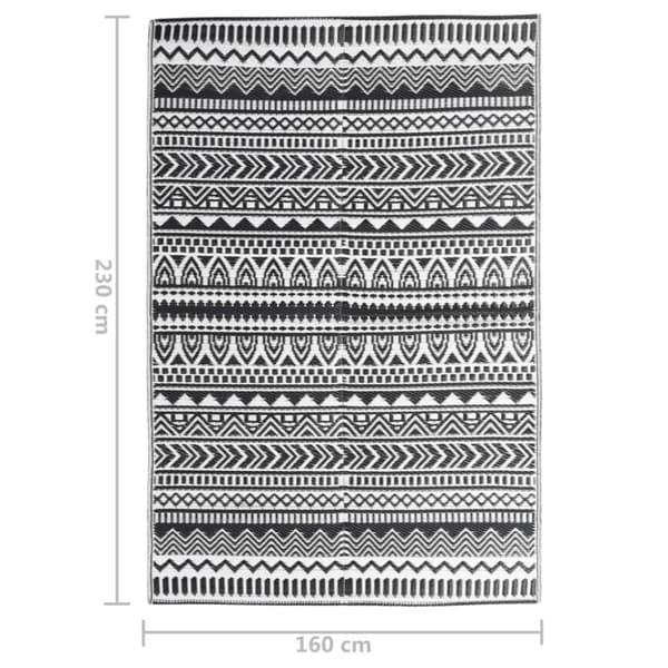 vidaXL udendørs gulvtæppe 160x230 cm PP sort -  Udendørstæpper