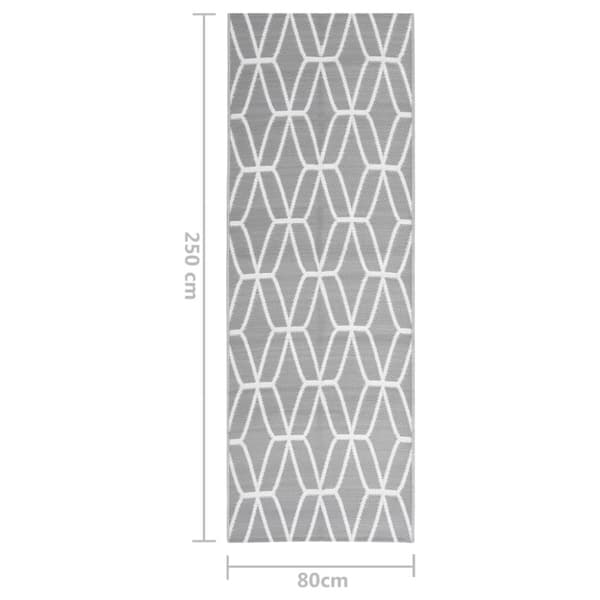 vidaXL Utomhusmatta grå 80x250 cm PP -  Utomhusfiltar