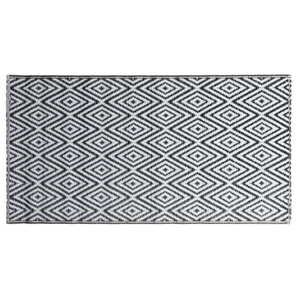Utomhusfiltar - Living Utomhusmatta vit och svart 190x290 cm PP