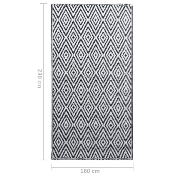 Udendørstæpper - Living udendørstæppe 160x230 cm PP hvid og sort