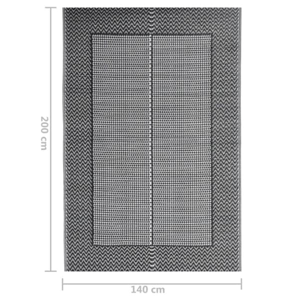 Udendørs gulvtæppe 140x200 cm PP sort - Udendørs Gulvtæppe - Udendørs Gulvtæpper - Home & Living