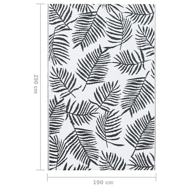Udendørstæppe 190x290 cm PP hvid og sort - Udendørstæppe - Udendørstæpper - Home & Living