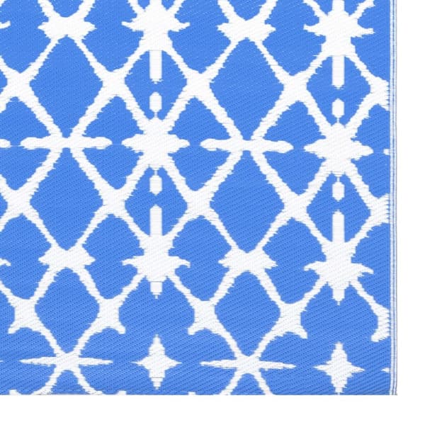 Udendørstæppe 160x230 cm PP blå og hvid - Udendørstæppe - Udendørstæpper - Home & Living