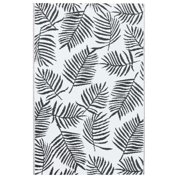 Utomhusmatta vit och svart 160x230 cm PP - Utomhusmatta - Utomhusmattor - Home & Living