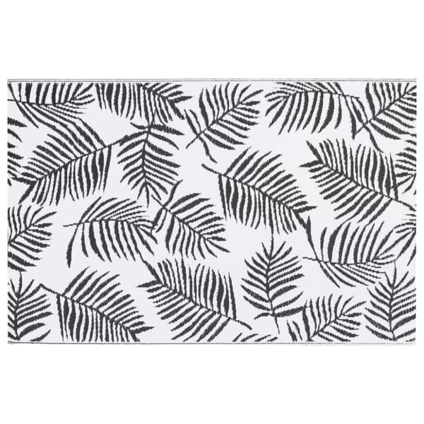 Utomhusmatta vit och svart 160x230 cm PP - Utomhusmatta - Utomhusmattor - Home & Living
