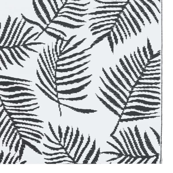 Utomhusmatta vit och svart 160x230 cm PP - Utomhusmatta - Utomhusmattor - Home & Living