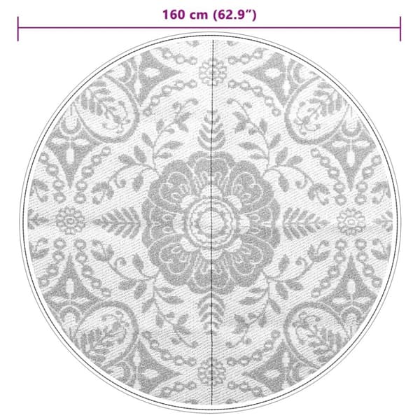 Utomhusmatta ljusgrå Ø160 cm PP
