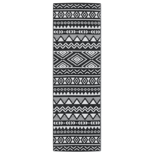 udendørs gulvtæppe 80x250 cm PP sort