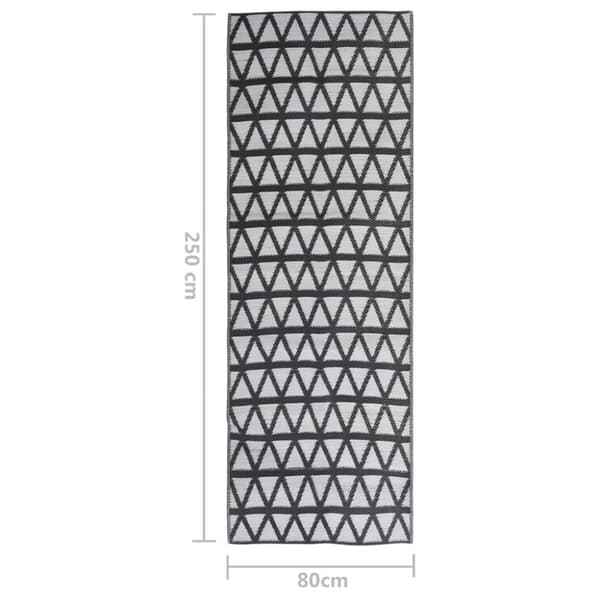 udendørs gulvtæppe 80x250 cm PP sort