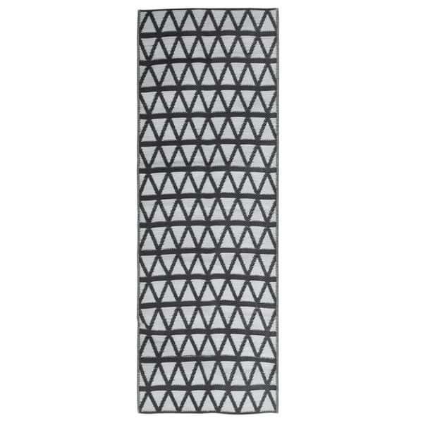 udendørs gulvtæppe 80x250 cm PP sort