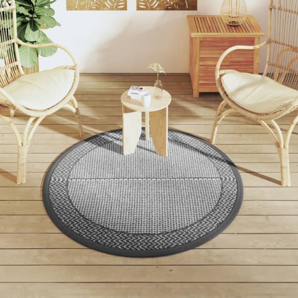 Utomhusmatta grå Ø120 cm PP