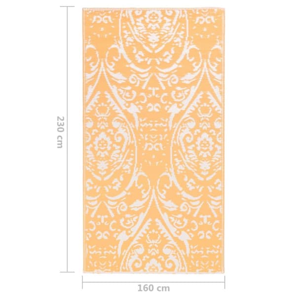 Utomhusmatta orange och vit 160x230 cm PP