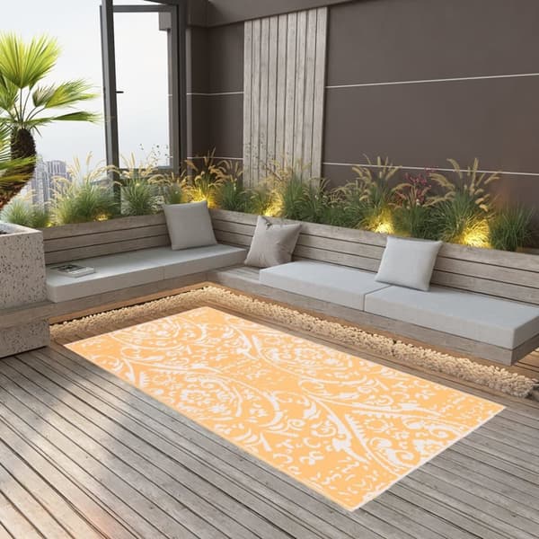 Utomhusmatta orange och vit 160x230 cm PP