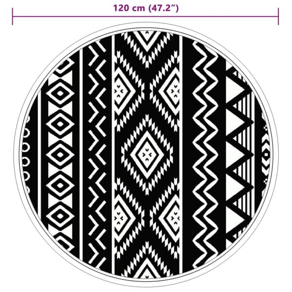 vidaXL Utomhusmatta svart Ø120 cm PP