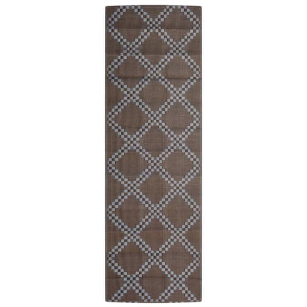 vidaXL udendørstæppe ARAKIL 80x250 cm PP Brun