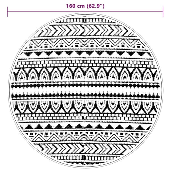 vidaXL Uteteppe ARAKIL svart Ø160 cm PP
