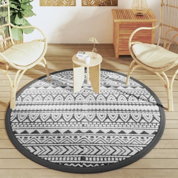 vidaXL Uteteppe ARAKIL svart Ø160 cm PP