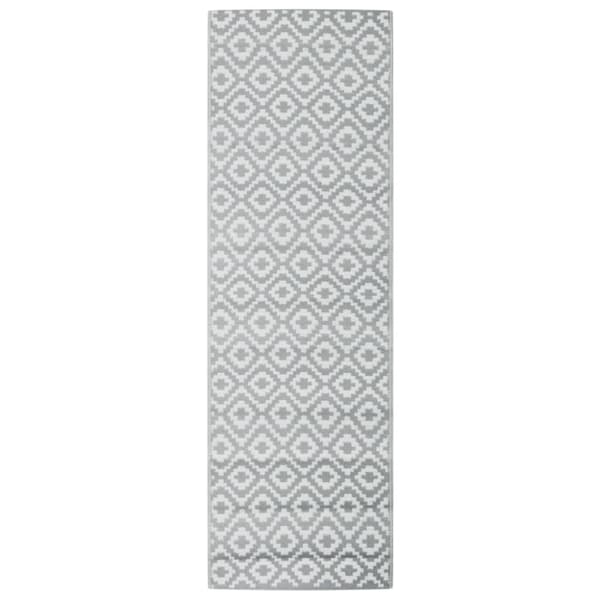 vidaXL udendørs gulvtæppe 80x250 cm PP grå