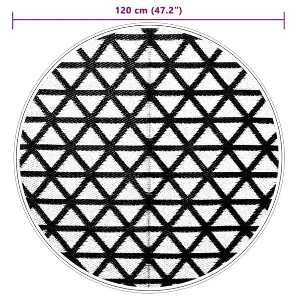 vidaXL Uteteppe ARAKIL svart Ø120 cm PP