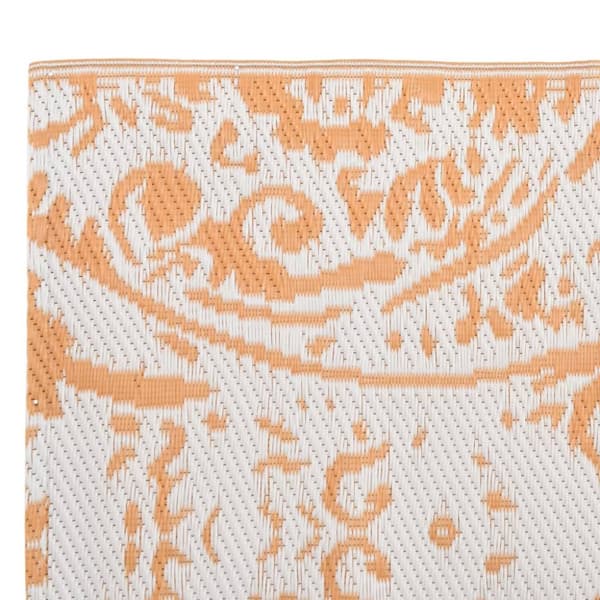 Utomhusmatta orange och vit 80x250 cm PP
