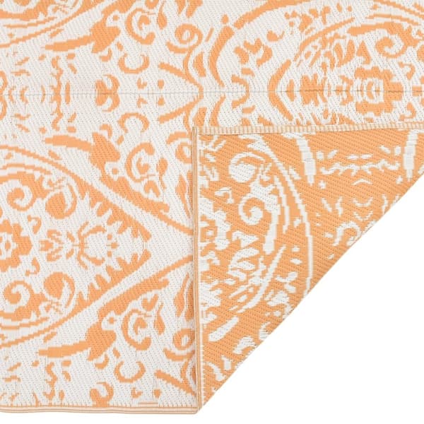 Utomhusmatta orange och vit 80x250 cm PP