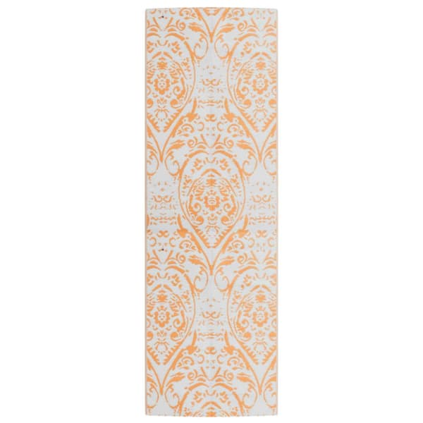 Utomhusmatta orange och vit 80x250 cm PP