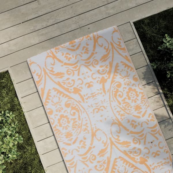 Utomhusmatta orange och vit 80x250 cm PP