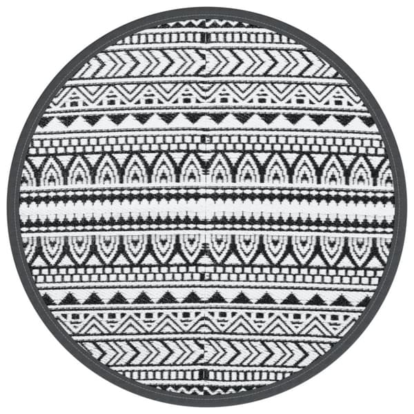 Utomhusmatta svart Ø160 cm PP